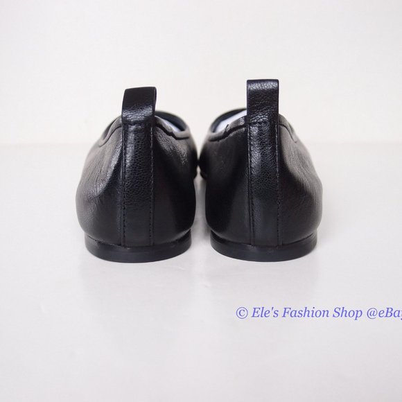 ❤️NIB Tory Burch Eleanor Ballet Flat BLACK Gold US 8 8.5 9 AUTHENTIC - Picture 11 of 16